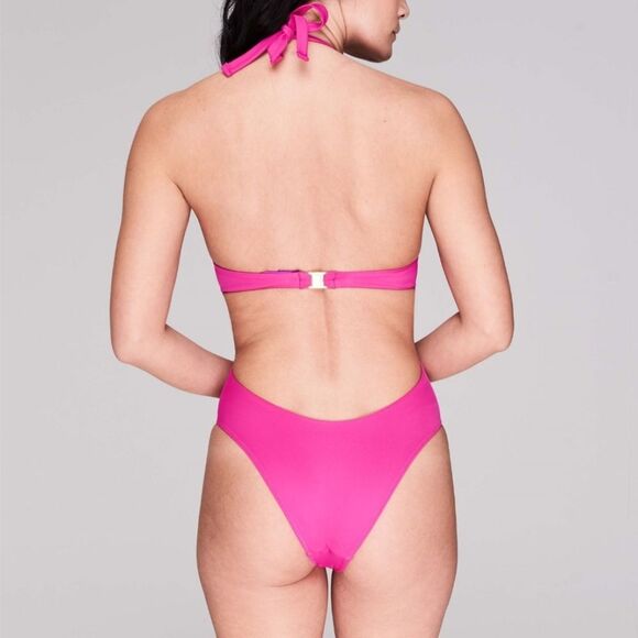 L'Agent by Agent Provocateur Adrina Halter Cutout One-Piece Swimsuit in Pink - Picture 3 of 14